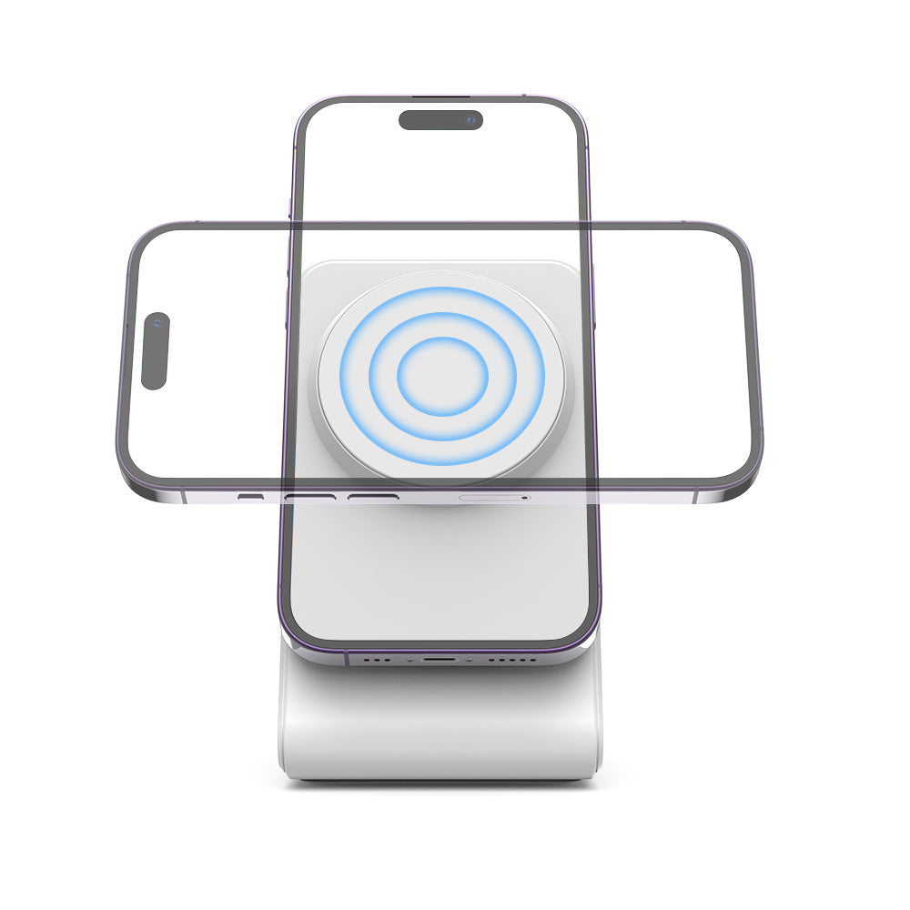 Magnetic Bracket Wireless Charger Universal - White